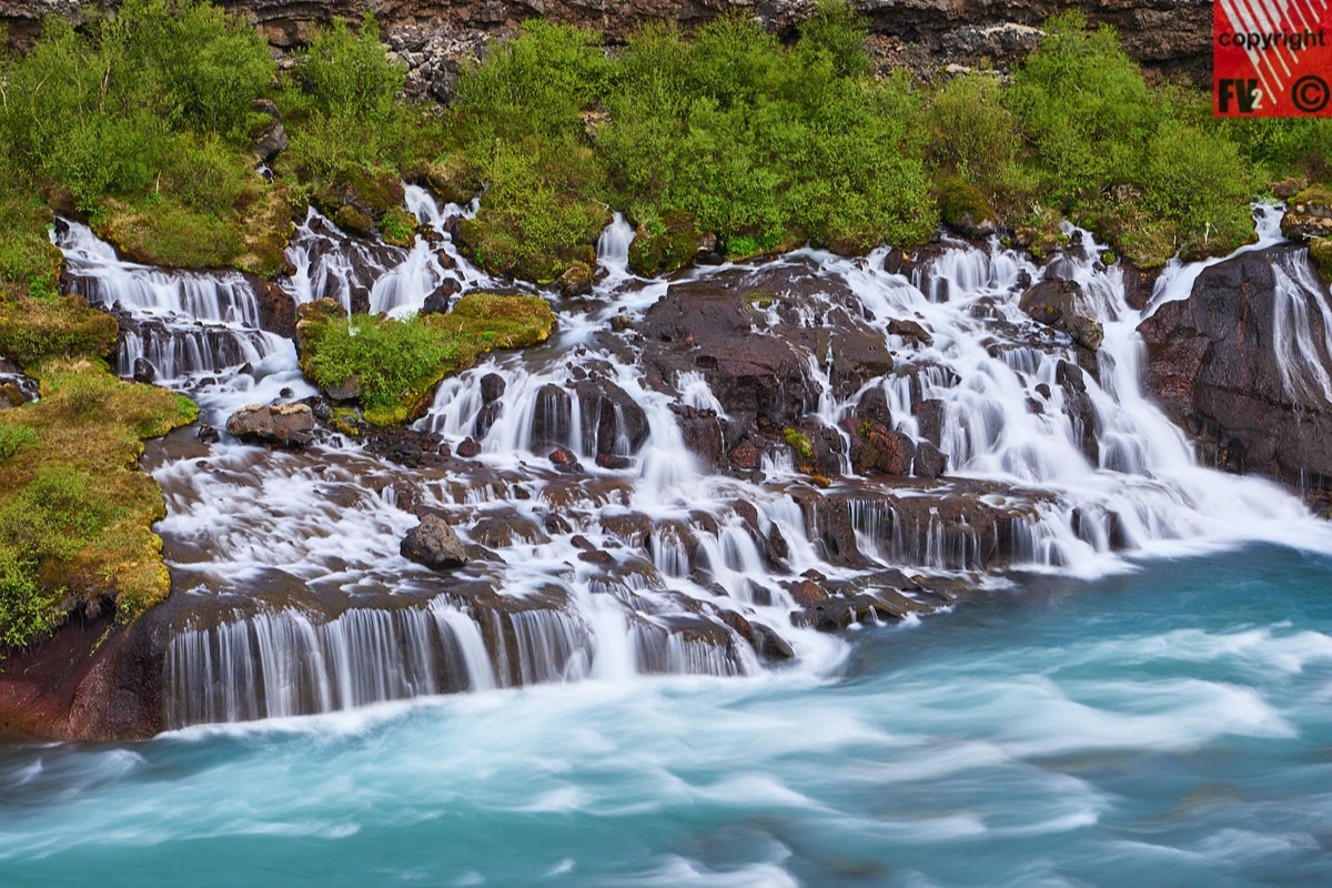 121 Iceland Hraunfossar Waterfalls