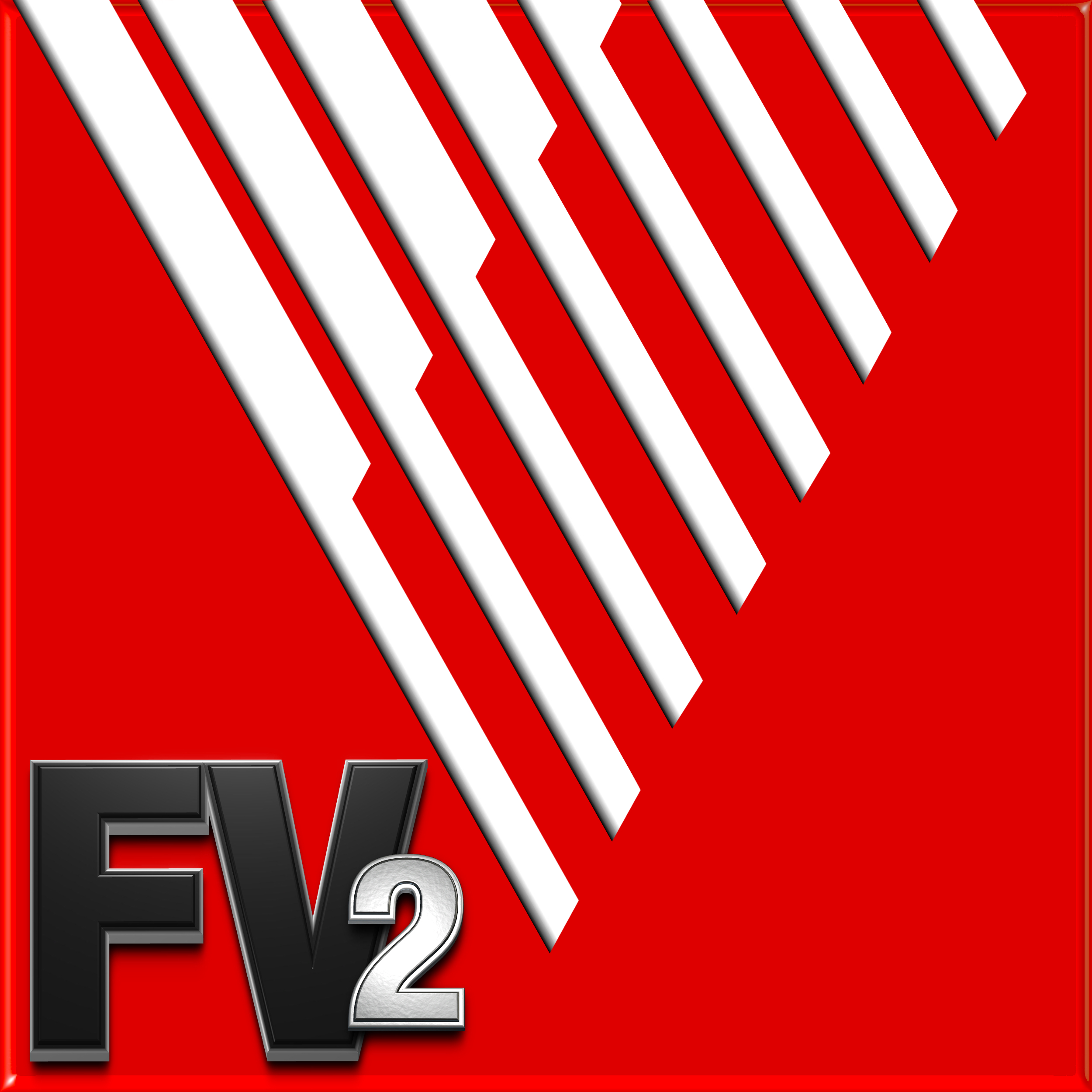Logo FV2 in rood en wit